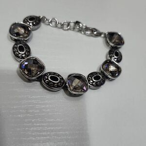 Brighton Venus Rising faceted smokey grey Swarovski crystal bracelet.